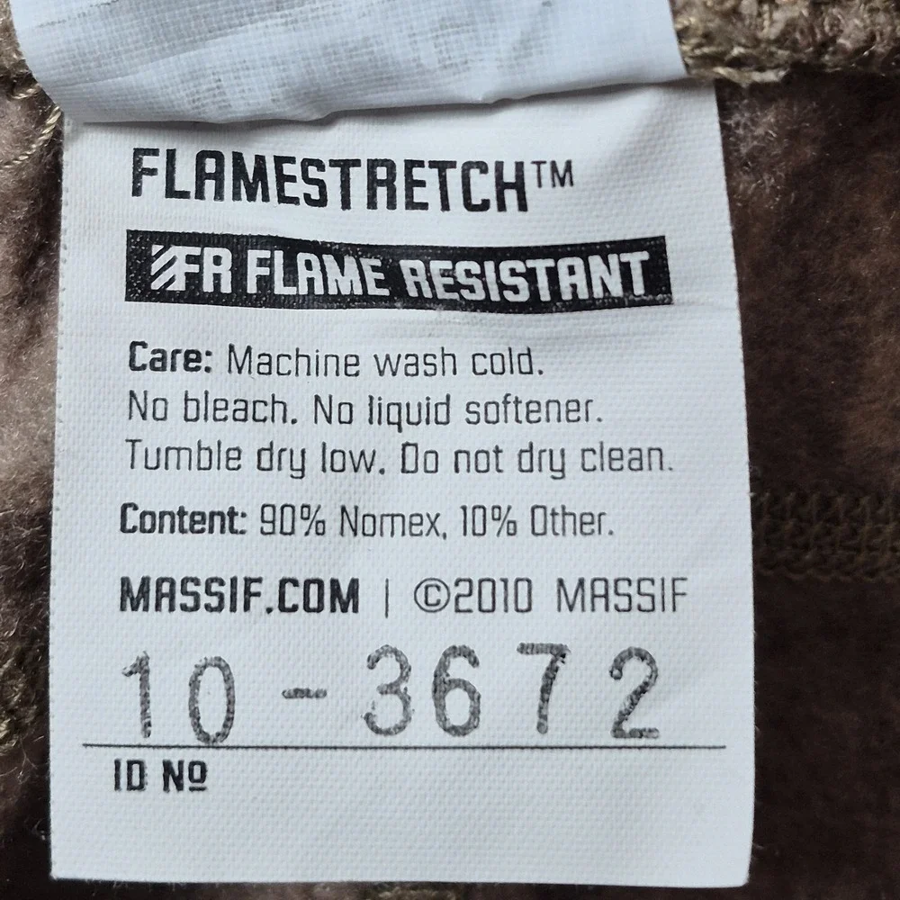 Massif Men's Medium Flame Resistant Flamestretch Base Layer Pants Nomex FR USA